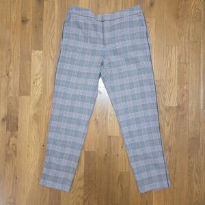 Massimo Dutti Trousers‎ Pant Cotton Modal Blend Brown Multicolor Plaid